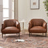 Kadar Leather Barrel Chair-Brown Modern Leather Chair | Accent Chairs | Kinwell Furniture | Barrel Chairs